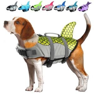 EMUST Dog Life Jacket, Ripstop Dog Lifesaver Vests with Rescue Handle, Fisholive